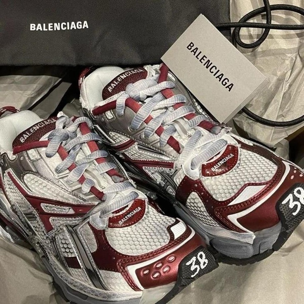 Balenciaga Red and White Sneakers